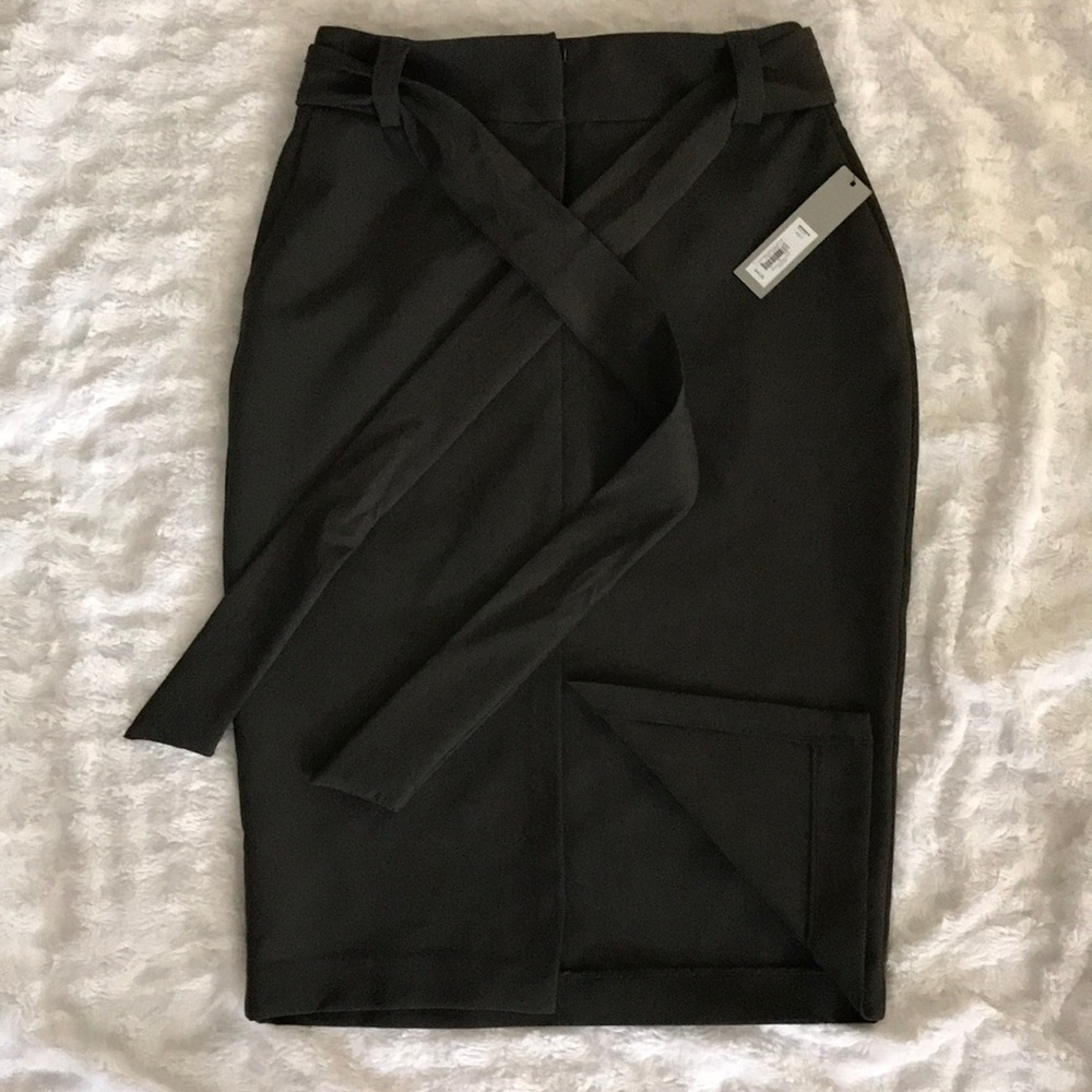Dark olive high waist pencil skirt